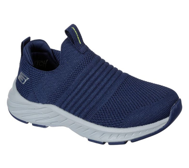 Skechers Pojkar Marinblå/Ljus Gröna Slip On - Elite Rush - Valow - Sverige (EKSXW-7640)